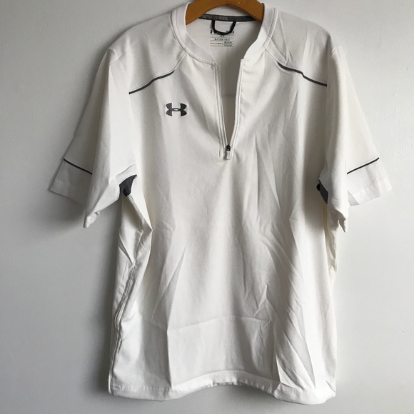 Under Armour Golf Shirt White Short Sleeve Loose Fit Mens S - Picture 1 of 9
